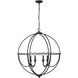 Artemis 6 Light 30 inch Matte Black Chandelier Ceiling Light